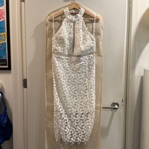 Bardot White Lace Midi Dress